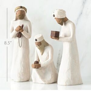 Willow Tree Nativity Set Three Wisemen in Cream and Brown